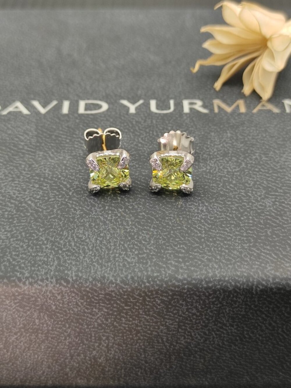 David Yurman 925 Silver Earrings with Original Pouch
